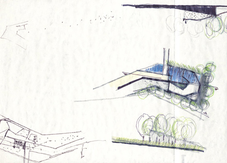 Architectural sketch of museum