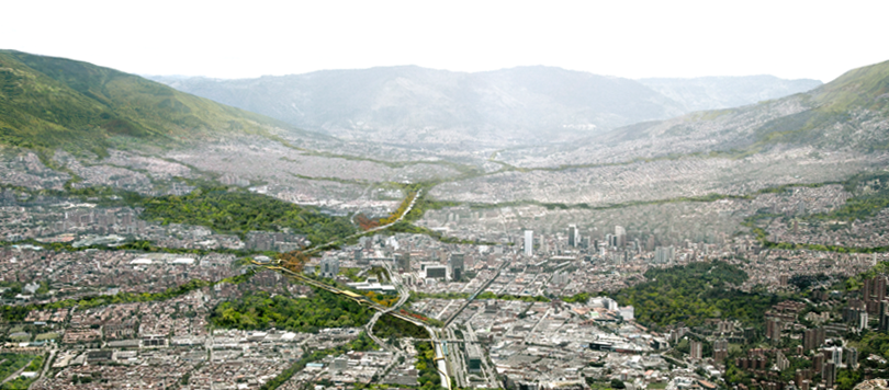 Aburra Valley constraining the growth of Medellin